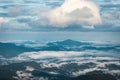 Cloud layers above mountain range Royalty Free Stock Photo