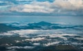 Cloud layers above mountain range Royalty Free Stock Photo