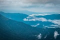 Cloud layers above mountain range Royalty Free Stock Photo