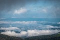 Cloud layers above mountain range Royalty Free Stock Photo