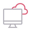 Cloud lcd thin color line vector icon Royalty Free Stock Photo