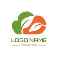 Cloud leaf icon logo vector design
