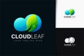 Cloud leaf logo design with gradient