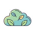 Cloud with Leaves Icon - Eco-Friendly Technology Concept Royalty Free Stock Photo