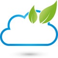 Cloud and leaves, IT services and Internet logo Royalty Free Stock Photo
