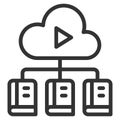 Cloud library icon line vector illustration Royalty Free Stock Photo