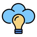 Cloud light bulb icon color outline vector Royalty Free Stock Photo