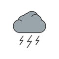 Cloud, lighting icon. Simple outline colored vector of amusement icons for ui and ux, website or mobile application
