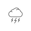 Cloud, lighting icon. Simple thin line, outline of autumn icons for ui and ux, website or mobile application