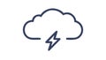 Cloud with lightning bolt, symbolizing storm or electricity. vector design Generative AI Royalty Free Stock Photo