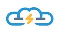 Cloud with Lightning Chain Link Icon, vector design Generative AI Royalty Free Stock Photo