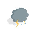 Cloud, lightning and hail icon, isometric 3d style Royalty Free Stock Photo