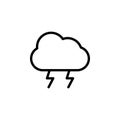 cloud of lightning icon. Element of autumn icon for mobile concept and web apps. Thin line cloud of lightning icon can be used for Royalty Free Stock Photo