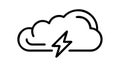 Cloud with Lightning Icon: Stormy Weather Flat Design, vector design Generative AI Royalty Free Stock Photo
