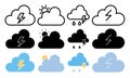 Cloud lightning icon vector
