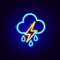 Cloud Lightning Rain Neon Sign