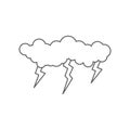 Cloud, lightning vector icon symbol weather isolated on white background