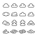 Cloud line icon set Royalty Free Stock Photo