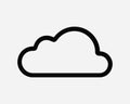 Cloud Line Icon. Weather Cloudy Sky Season Climate Web Server Data Storage. Black White Shape Outline Sign Symbol EPS Vector