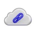 Cloud Link with Chain 3d Icon Royalty Free Stock Photo