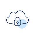Cloud and lock. Data security, encrypted access to cloud storage services. Pixel perfect, editable stroke icon Royalty Free Stock Photo