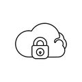 Cloud lock icon, security vector illustration