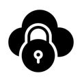 Cloud lock vector glyph flat icon Royalty Free Stock Photo
