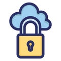 Cloud, lock Isolated Vector icon which can easily modify or edit Royalty Free Stock Photo