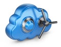 Cloud and lock. Secure concept. 3D Icon isolated Royalty Free Stock Photo