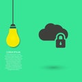 Cloud lock vector icon , lorem ipsum Flat design Royalty Free Stock Photo