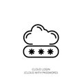 Cloud Login Icon with Password Asterisks Royalty Free Stock Photo
