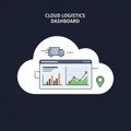 Cloud Logistics Dashboard Illustration with Graphs Charts and Map Elements Royalty Free Stock Photo