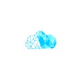 Cloud logo design, in bright blue