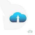 Cloud Logo design. Cloud with arrow. Data transfer. Cloud virtual storage emblem with arrow Royalty Free Stock Photo