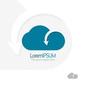 Cloud Logo design. Cloud with arrow. Data transfer Royalty Free Stock Photo