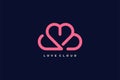 Cloud logo design with creative love concept style