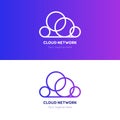 Cloud logo design with simple overlapping circles Royalty Free Stock Photo