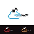 Cloud Logo Design with Tech Effect Royalty Free Stock Photo