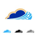 Cloud logo design template. data server cloud logo vector icon Royalty Free Stock Photo