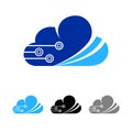 Cloud logo design template. data server cloud logo vector icon Royalty Free Stock Photo