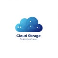 Cloud logo featuring overlapping shades of blue forming a stylized cloud shape with Royalty Free Stock Photo