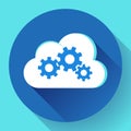 Cloud Logo Cloud Services Cloud Computing Gear Logo Vector cloud settings