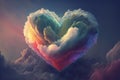 Cloud of love, air clouds in the form of a heart, valentine's day. Generative ai Royalty Free Stock Photo