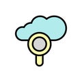 Cloud, magnifier icon. Simple color with outline vector elements of internet storage icons for ui and ux, website or mobile