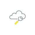 Cloud with magnifier line icon