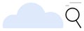Cloud and Magnifying Glass Representing Data Search and Online Storage Exploration Royalty Free Stock Photo
