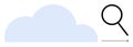 Cloud with Magnifying Glass Suggesting Data Search, Analysis, and Cloud Computing Royalty Free Stock Photo