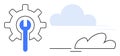 Cloud Maintenance and Optimization Represented With Gear and Wrench Icon Royalty Free Stock Photo