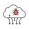 Cloud malware Fill color vector icon which can easily modify or edit