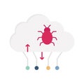 Cloud malware Flat Vector icon which can easily modify or edit